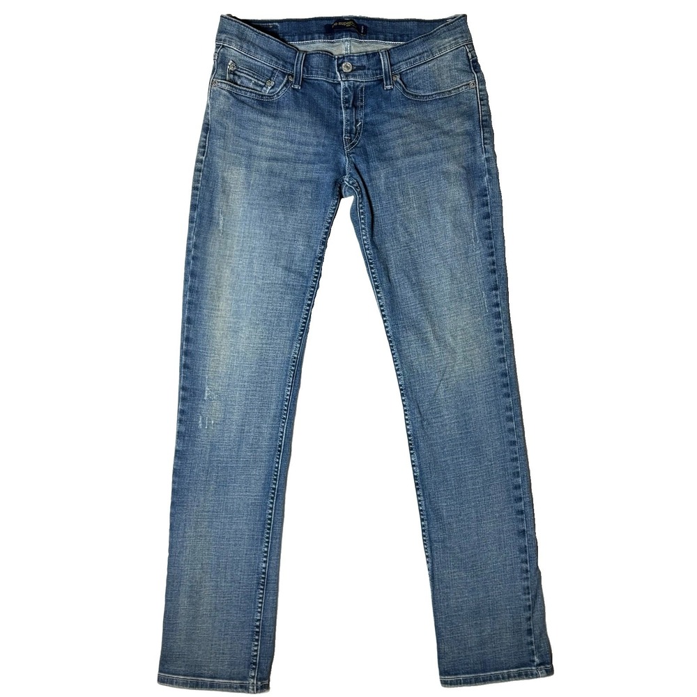 Levis 524 Too Superlow Jeans Y2K Sz 5M Low Rise Medium Wash Blue Denim Stretch